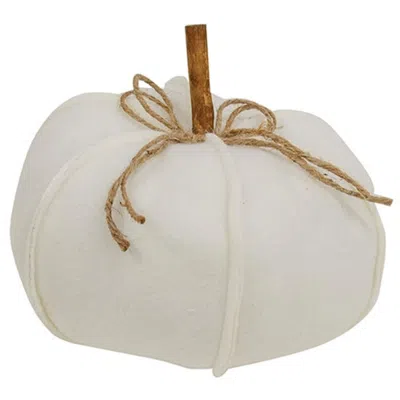 Homegifo Fleece Stuffed Pumpkin 8" In White