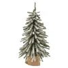 Homegifo Flocked Mini Downswept Tree With Burlap Base 18"