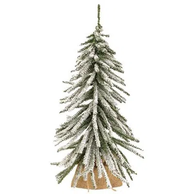 Homegifo Flocked Mini Downswept Tree With Burlap Base 24" In Multi