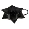 Homegifo Flower Taper Holder With Handle Black
