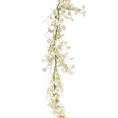 Homegifo Foamy Silver Dollar Garland Cream 5ft In White