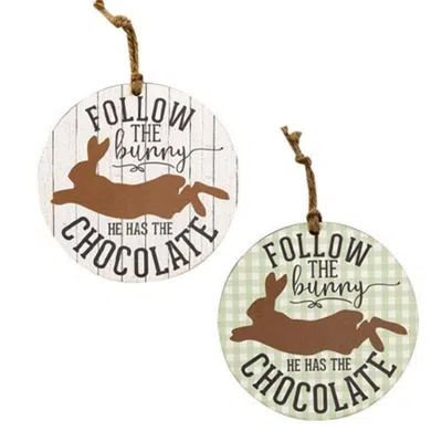 Homegifo Follow The Bunny Ornament 2 Asstd. In Brown