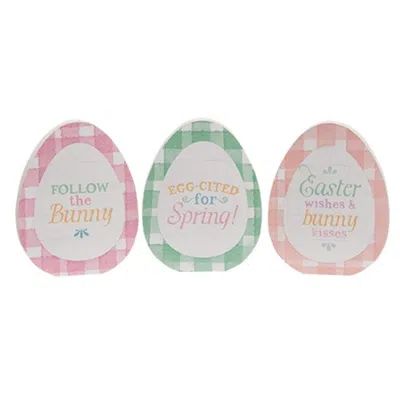 Homegifo Follow The Bunny Wooden Egg Sitter 3 Asstd. In Multi
