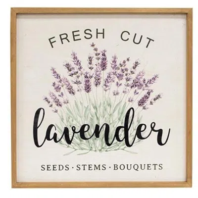 Homegifo Fresh Cut Lavender Framed Sign In Multi