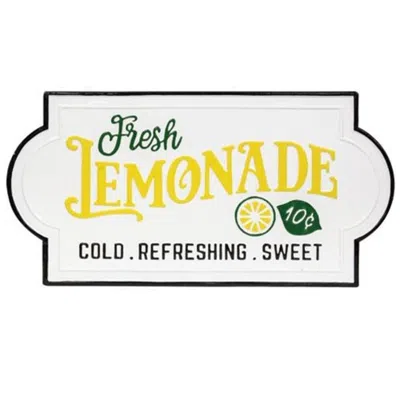 Homegifo *fresh Lemonade Enamel Sign In White