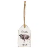 Homegifo *fresh Milk Cow Wood Tag
