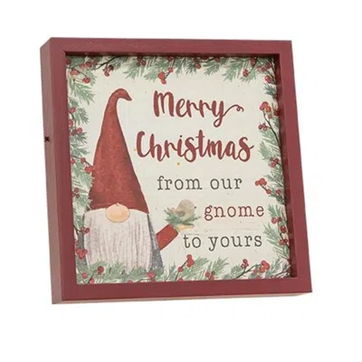 Homegifo *from Our Gnome To Yours Framed Sign W/easel In Red