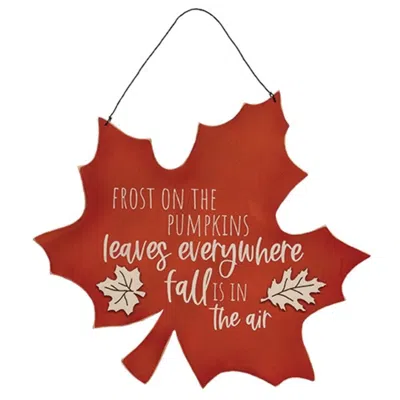 Homegifo Frost On The Pumpins Fall Leaf Sign In Red