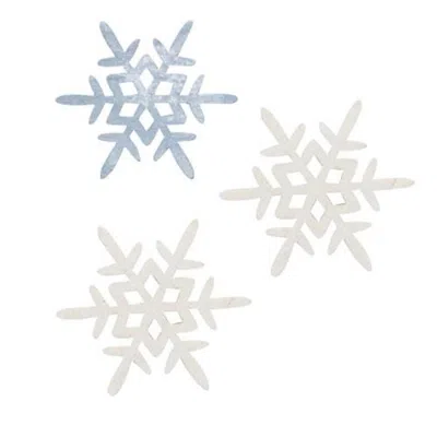 Homegifo Frosty Winter Snowflake Bowl Filler 1.5" 3 Asstd. In White