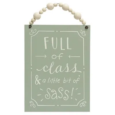 Homegifo *full Of Class & Sass Beaded Sign In Green