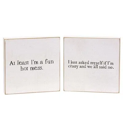 Homegifo Fun Hot Mess Square Block 2 Asstd. In Neutral
