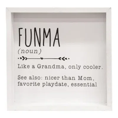 Homegifo Funma Definition Framed Box Sign In White