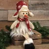 Homegifo Furry Dangle Leg Snowman W/hunter Hat & Scarf