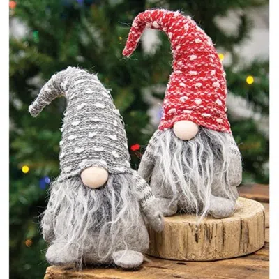 Homegifo Furry Santa Gnome W/red/gray Hat 2 Asstd.