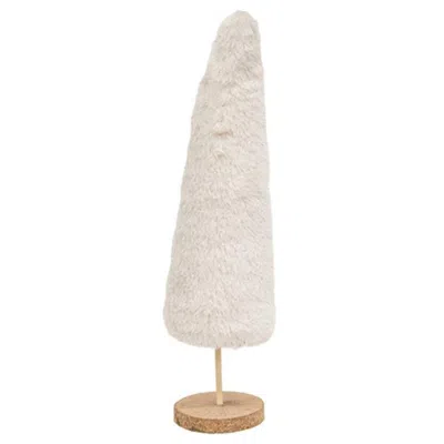 Homegifo Furry White Sparkle Christmas Tree 12"h In Brown