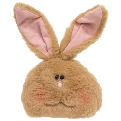 Homegifo Fuzzy Tan Bunny Head Doll In Brown
