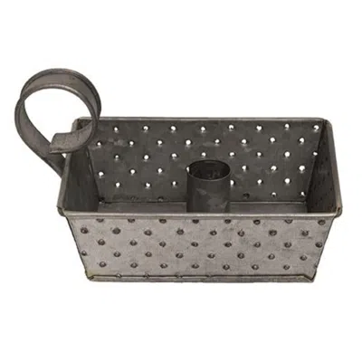 Homegifo Galvanized Metal Grater Taper Holder In Metallic