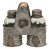 Homegifo Galvanized Salt & Pepper Shaker Caddy