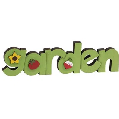 Homegifo Garden Wooden Word Cutout Sitter In Green