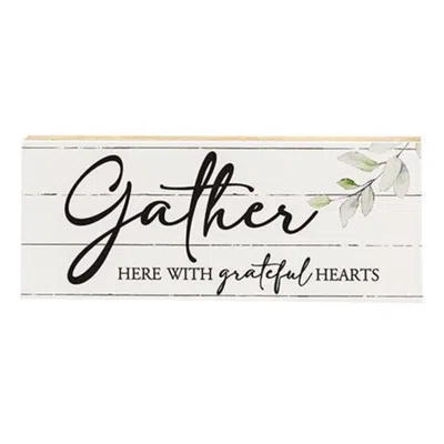 Homegifo Gather Here Shelf Sitter 10" X 4" In White