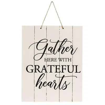 Homegifo Gather Here With Grateful Hearts Vertical Pallet Board Rope Sign