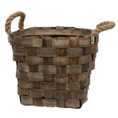 Homegifo Gathering Basket With Jute Handles In Brown