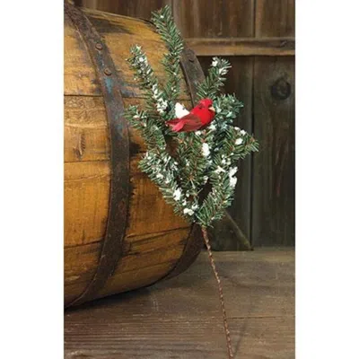 Homegifo German Twig Spray W/cardinal 18" In Green