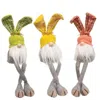 Homegifo *gingham Waffle Bunny Dangle Leg Gnome 3 Asstd.