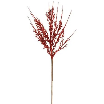 Homegifo Glitter Twig Spray Red