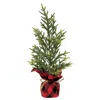 Homegifo *glittered Cedar Tree With Red/black Buffalo Check Base