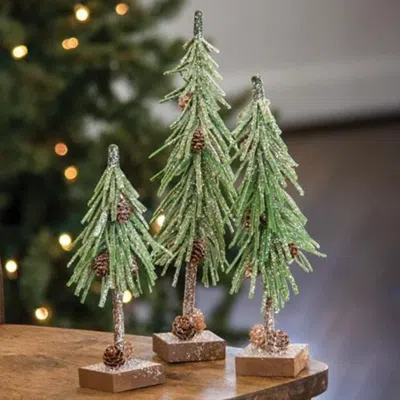 Homegifo Glittered Pinecone Tree 12" In Green
