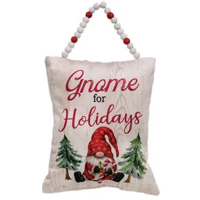 Homegifo *gnome For The Holidays Pillow Ornament In White