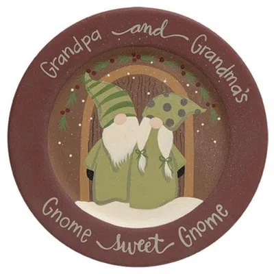 Homegifo *gnome Sweet Gnome Plate In Brown