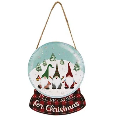Homegifo *gnome Trio Wooden Snow Globe Ornament In Multi