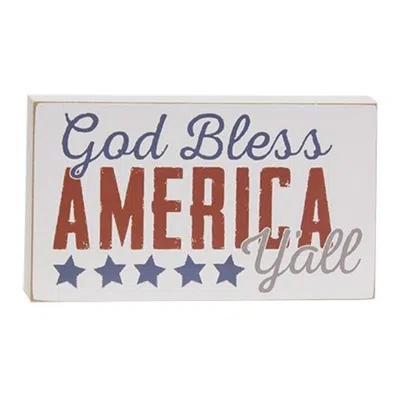 Homegifo God Bless America Y'all Block In White