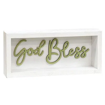 Homegifo *god Bless Shadowbox Frame In Green