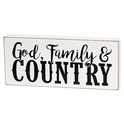 Homegifo God Family & Country Block In White
