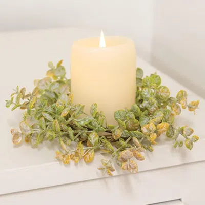 Homegifo Golden Harvest Leaves Candle Ring 3.5" In Neutral