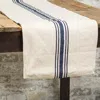 Homegifo Grain Sack Cream And Navy Stripe Long Runner