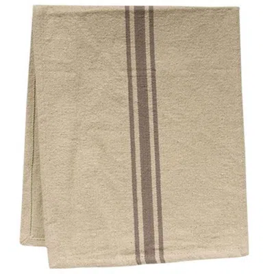 Homegifo Grain Sack Gray Stripe Short Runner In Brown