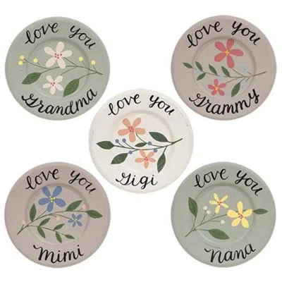 Homegifo Grandma Love Mini Floral Plate 5 Asstd. In Multi