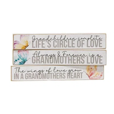 Homegifo Grandmother Butterfly Mini Stick 3 Asstd. In White