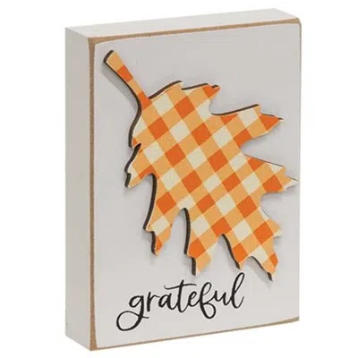 HOMEGIFO GRATEFUL PLAID LEAF BLOCK