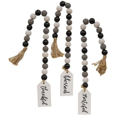 Homegifo Grateful Thankful Blessed Beaded Tag Hanger 3 Asstd. In Multi
