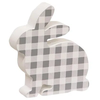 Homegifo *gray & White Buffalo Check Chunky Bunny