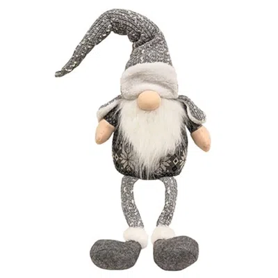 Homegifo *gray & White Trapper Hat Dangle Leg Gnome