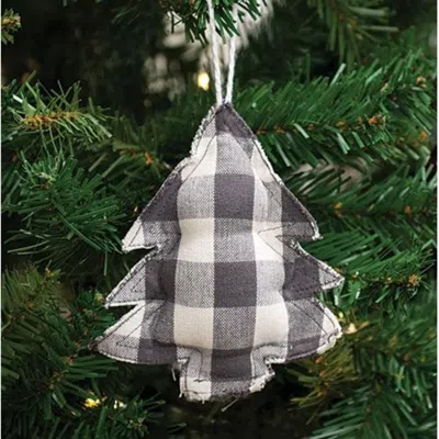 Homegifo *gray Check Christmas Tree Ornament