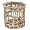 Homegifo Graywash Willow Wrapped Glass Votive Holder