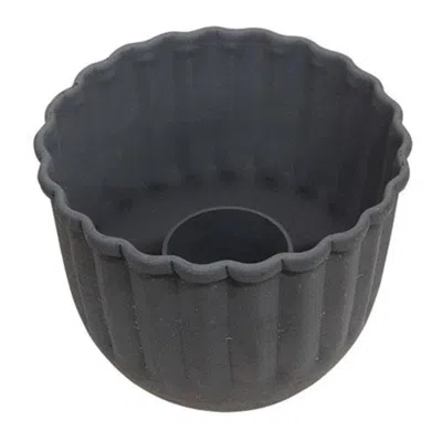 Homegifo Graywashed Metal Fluted Candle Cup In Black