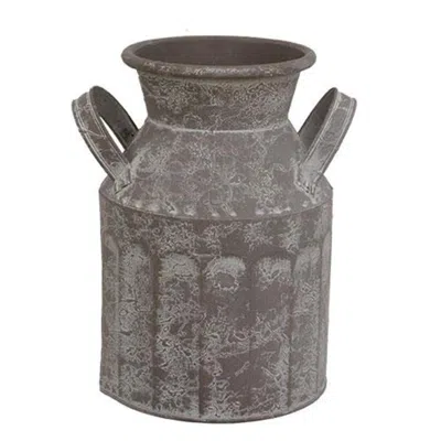 Homegifo Graywashed Metal Milk Can